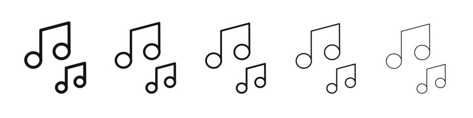 Music icon flat illustration set logo