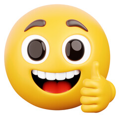 3D Render of Emoji with Thumbs Up