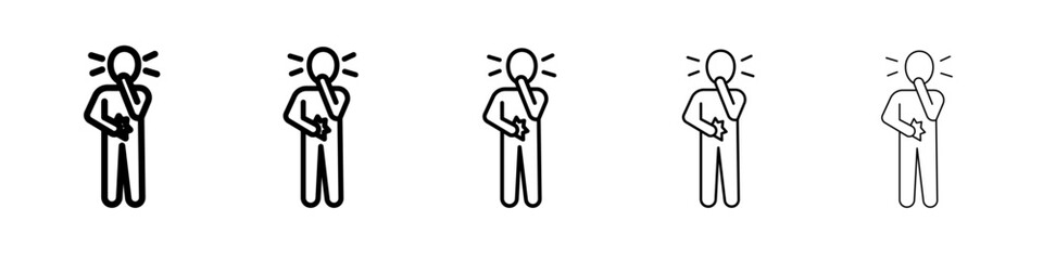 Nausea icon flat illustration set logo
