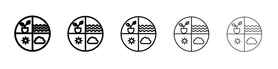 Natural resources icon flat illustration set logo