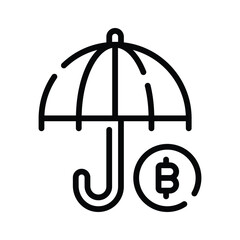 A premium linear icon of bitcoin protection