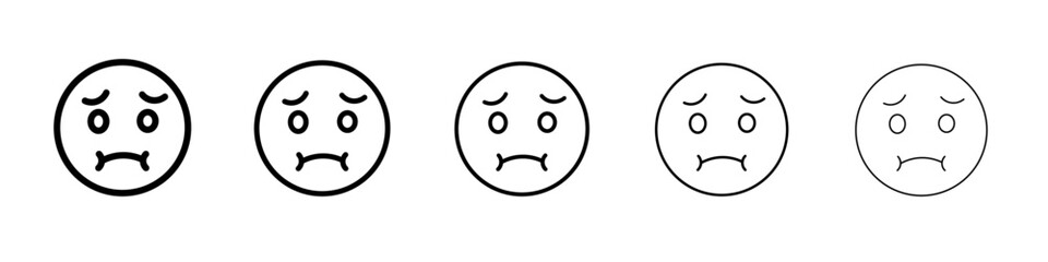 Nauseated emoji icon flat illustration set logo
