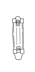hand drawn illustration of a skateboard