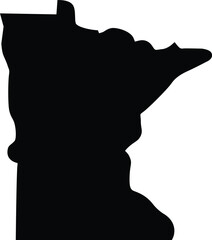 Minnesota U.S. state outine and silhouette icon design