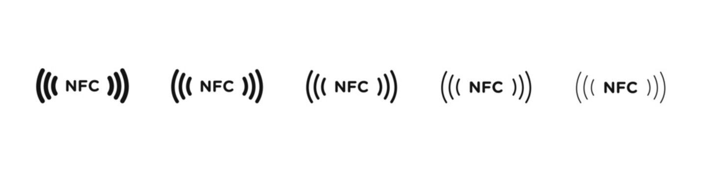 NFC icon flat illustration set logo