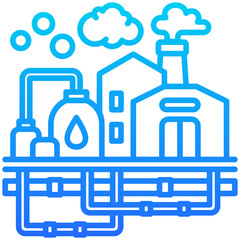 Fototapeta premium Oil Refinery Emission Icon