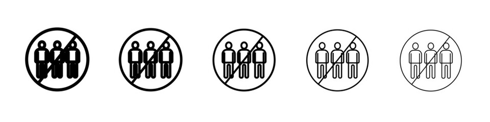 No gathering icon flat illustration set logo