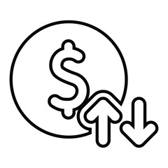 expense line icon design. expense thin black outline symbol vector illustration. editable stroke icon on transparent background.