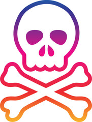 Danger, warning sign icon set. Poison, toxic, biohazard caution sign. Skull, chemical danger yellow triangle symbol element.