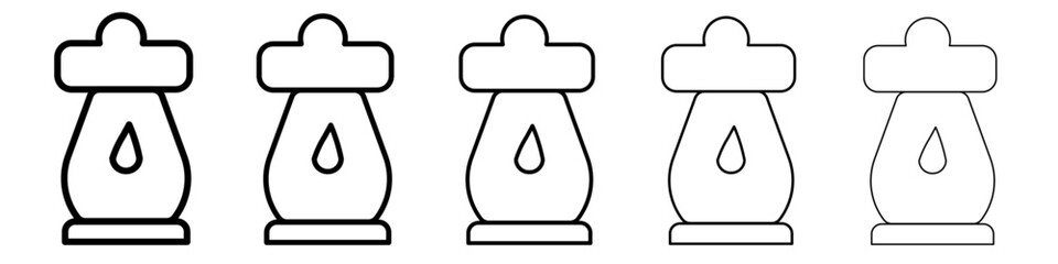 Oil lantern icon flat illustration set logo © Mincraft