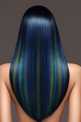Naklejka premium There is a woman with long, dark hair wearing a black dress
