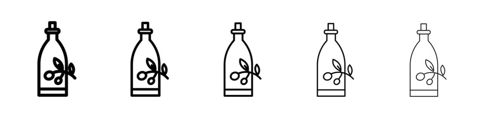 Olive oil icon flat illustration set logo