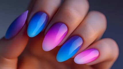 Nails painted in a rich purple