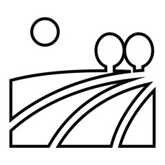 field line icon design. field thin black outline symbol vector illustration. editable stroke icon on transparent background.