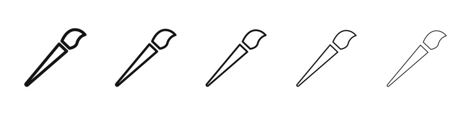 Paint brush icon flat illustration set logo