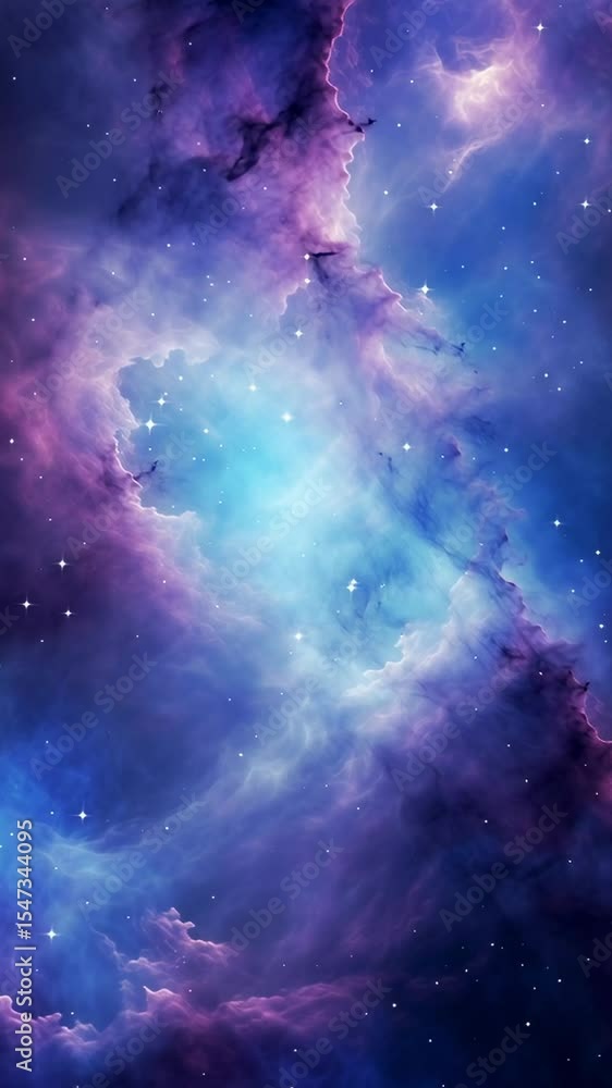 Wall mural nebula cloudscape with shimmering stars in deep space
