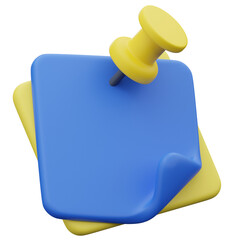 3D Sticky Note Pin Icon