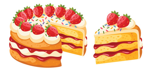 Delicious Strawberry Shortcake Cake with Sprinkles