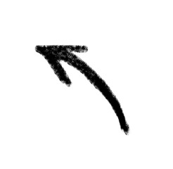 Doodle arrow vector icon. Arrow simple grunge design emphasis twist zigzag line, curve wave.