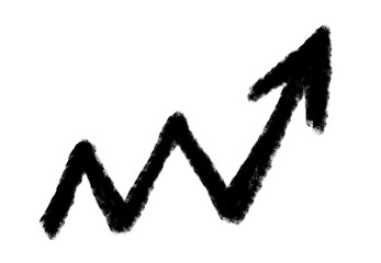 Hand drawn arrow vector icon. Arrow simple grunge design emphasis twist zigzag line, curve wave.