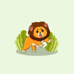 Lion angry illustration elements icon vector