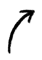 Doodle arrow vector icon. Arrow simple grunge design emphasis twist zigzag line, curve wave.