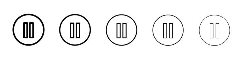 pause icon flat illustration set logo