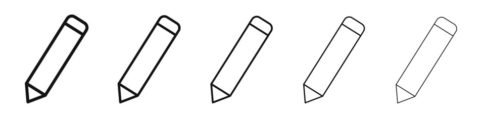 Pencil icon flat illustration set logo