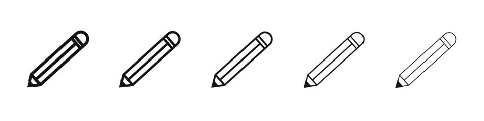 Pencil icon flat illustration set logo
