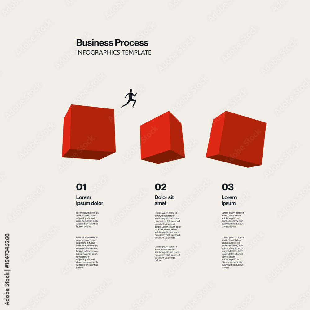 Poster project steps infographic template with growth columns. editable eps10 vector illustration.