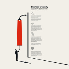 Business Creativity Vertical Infographic Template with Minimal Illustration . Editable eps10 Vector. © jozefmicic