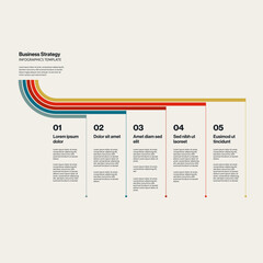Business Strategy Horizontal Timeline Infographic Template. Editable Vector Illustration.