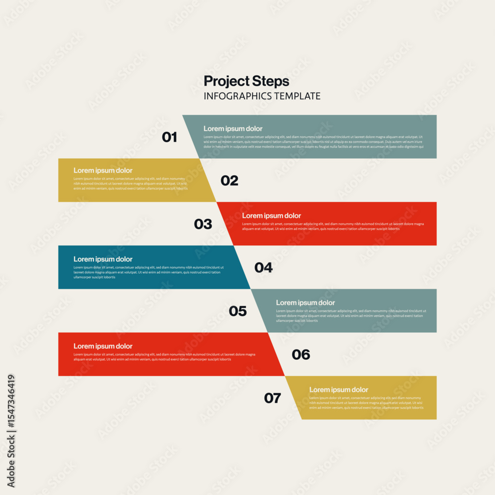 Poster project steps infographic template with menu options layout. editable eps10 vector.