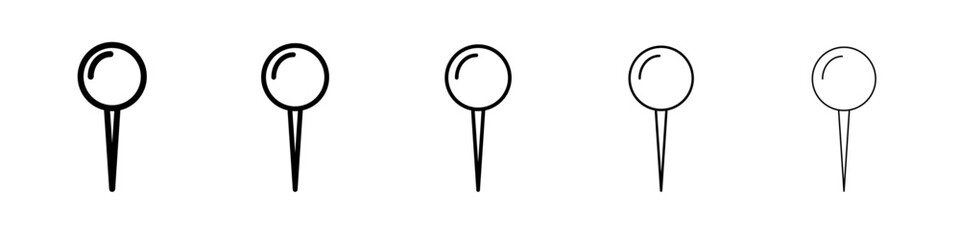 Pin icon flat illustration set logo
