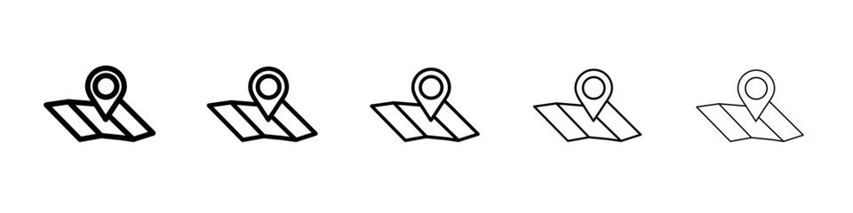 Pin on a map icon flat illustration set logo