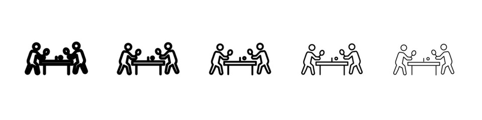 Ping-pong, table tennis icon flat illustration set logo