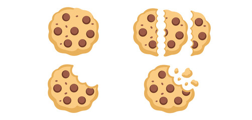 Delicious Chocolate Chip Cookies in Various Stages