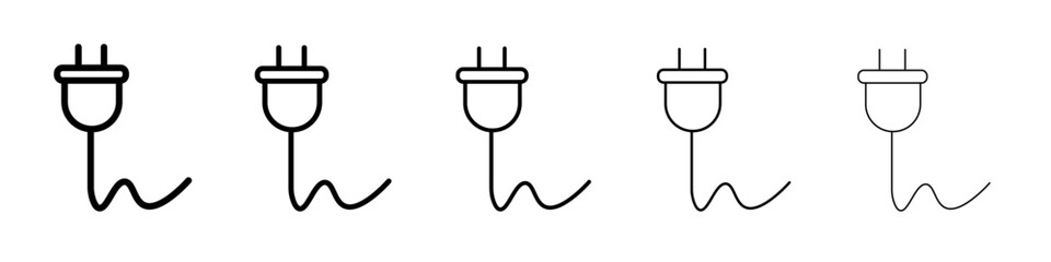 Plug icon flat illustration set logo