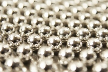 Close-up of Neodymium Magnet Balls Arranged in Flawless Hexagonal Grid Pattern with magnetic ball bearing tiling perfect grid