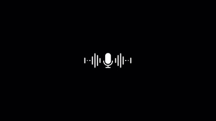 Podcast recording microphone icon with digital sound wave, Podcast recording Audio Icon with Microphone and waveform equalizer with alpha channel. - Powered by Adobe
