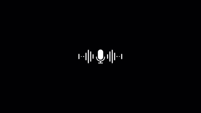 Podcast recording microphone icon with digital sound wave, Podcast recording Audio Icon with Microphone and waveform equalizer with alpha channel. - Powered by Adobe