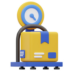 3D Parcel on Scale Icon