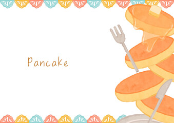 Cute pancake frame illustration