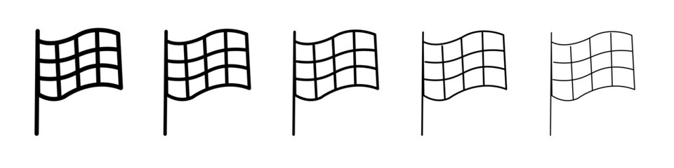 Race flag icon flat illustration set logo
