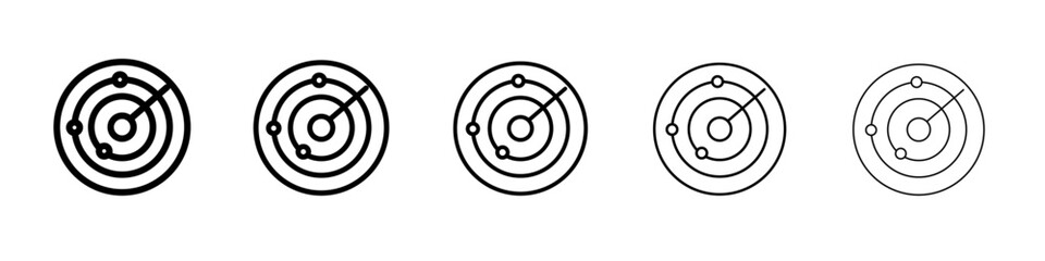radar detection icon flat illustration set logo