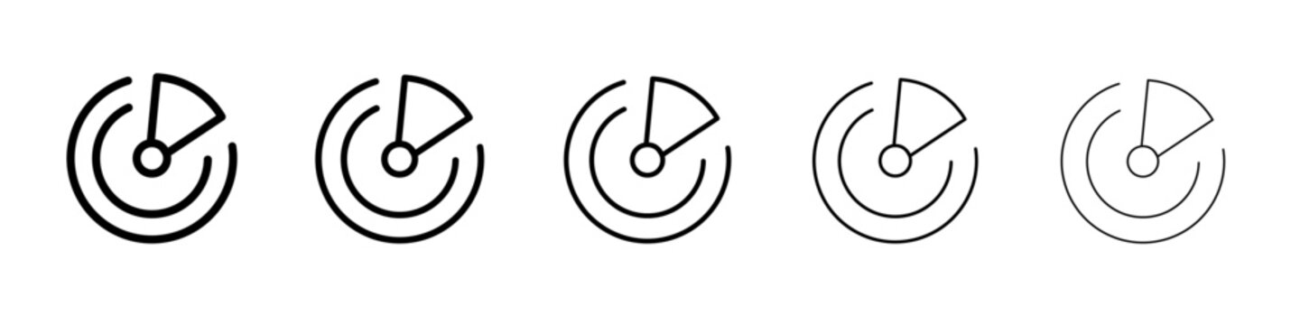 radar detection icon flat illustration set logo