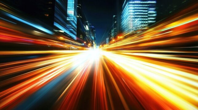 Long exposure of car lights against a nighttime backdrop - captivating illumination in night background, exposition