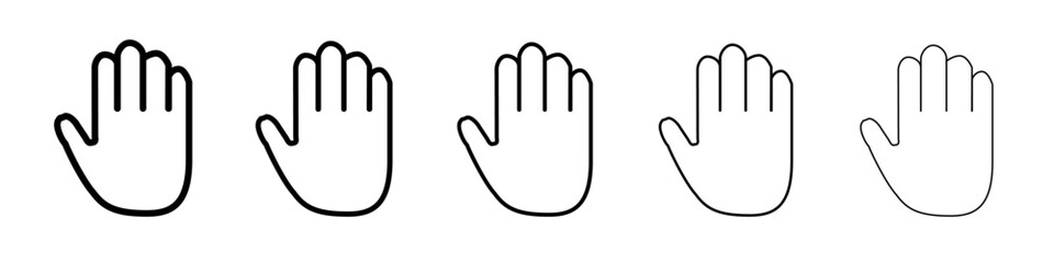 Raised Hand icon flat illustration set logo
