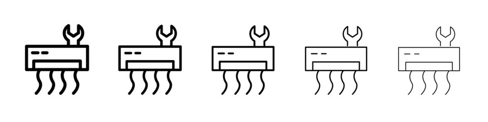 Repair air conditioner icon flat illustration set logo