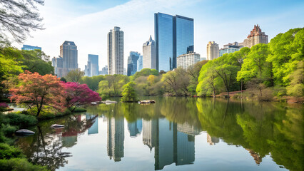 Obraz premium water painting a city